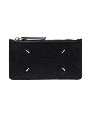 Portacarte in pelle pieno fiore nero MAISON MARGIELA | S56UI0143P4455T8013